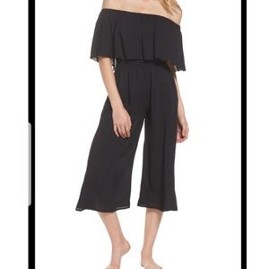 Elan sz.M off shoulder black jumpsuit NWT